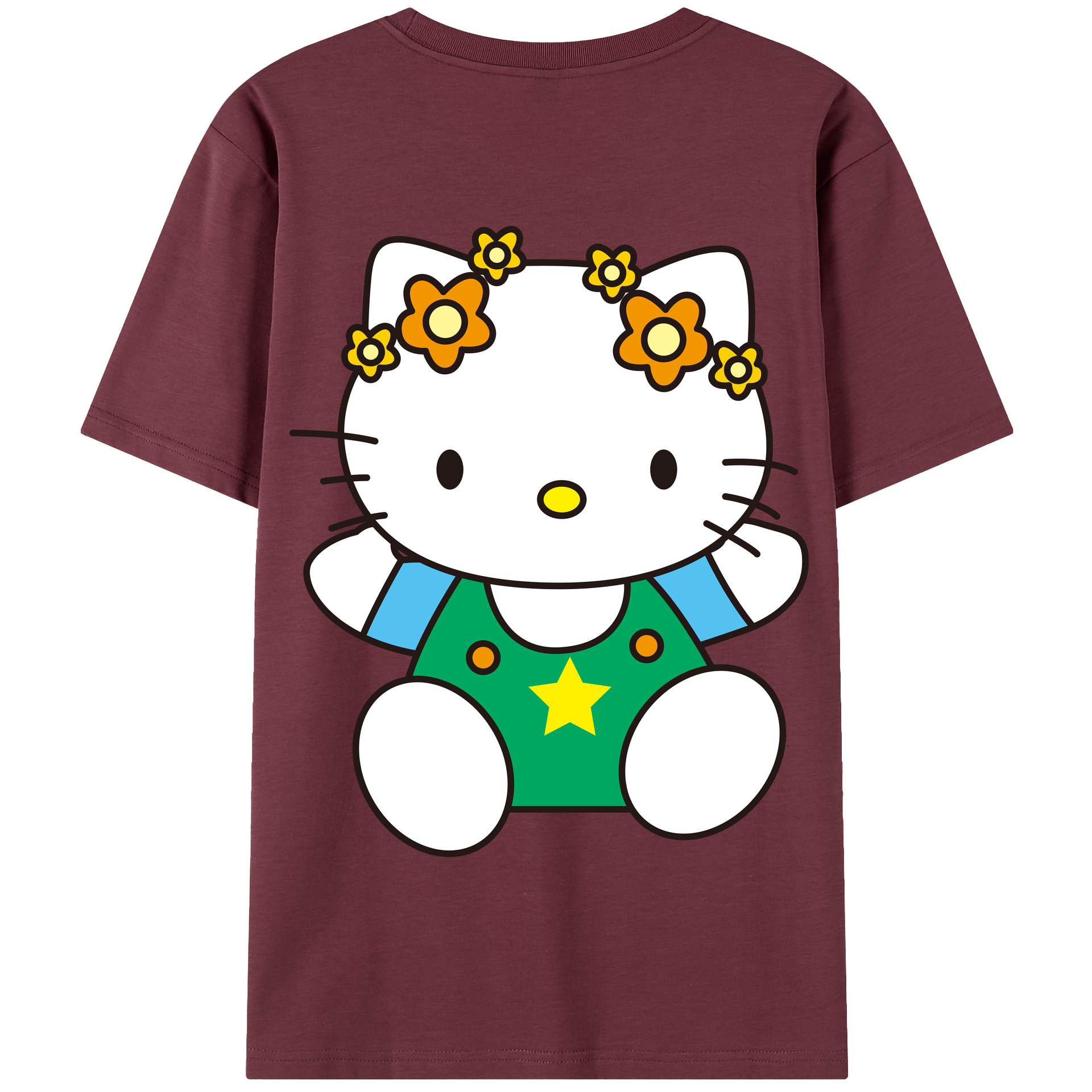 （画像用） Hello Kitty ハローキティ 綿100％半袖Tシャツ（背面プリント）